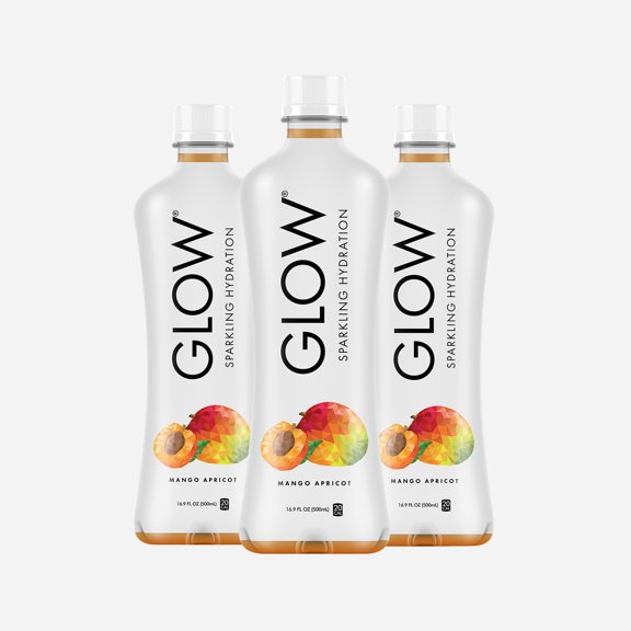 GLOW® Sparkling Hydration - Mango Apricot - 16.9Oz Pet- 12 Pack