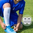 thumbnail image 6 of WIRESTER 2 Pairs Mini Soccer Shin Guards 3.9×2.4 in, Lightweight Protective Football Pads for Men, Women & Kids – Christian Bible Verses Philippians 4:13 & Christian Quotes Psalm 18:2, 6 of 6