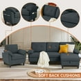thumbnail image 7 of Pingliang Home Living Room Furniture Set,Sectional Sofa Couch with Storage Ottoman and Accent Chair for Home Apartment Office,3 Seater L Shaped Couch Modern Linen Sofa Set with Side Storage Pockets, 7 of 7