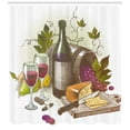 thumbnail image 3 of Ambesonne Wine Shower Curtain, Vintage Wine and Cheese, 69"Wx84"L, Multicolor, 3 of 3