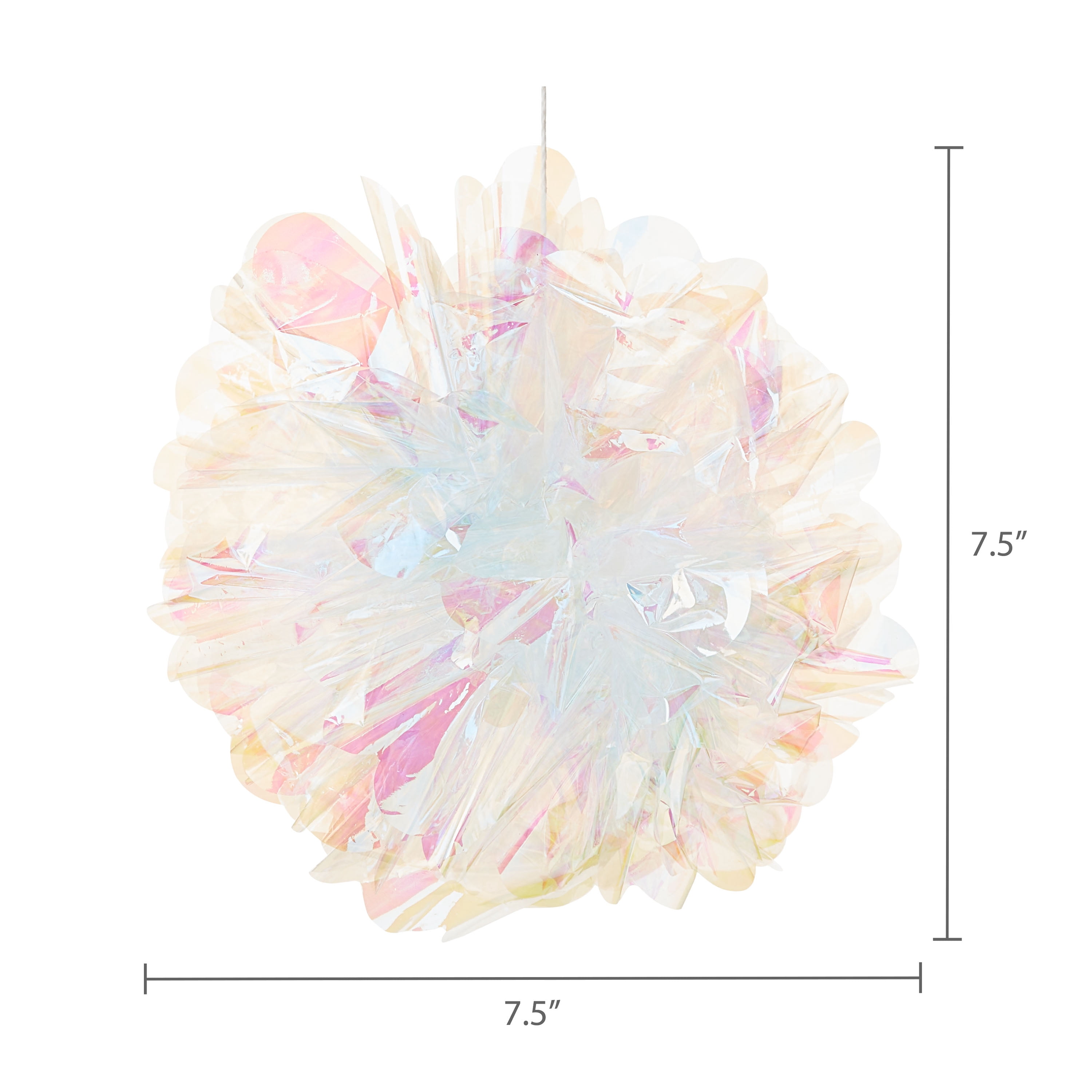 Iridescent Pom Pom Hanging Decorations, 7.5", 3 Pieces, by Way To Celebrate