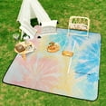 thumbnail image 6 of Colorful Tie Dye Vortex Picnic Blanket Waterproof Outdoor Beach Blanket Hand-held Pad Suitable for Travel, Camping, Beach, Family Gatherings, 6 of 7
