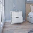thumbnail image 4 of LiviNest Compact Nightstand for Small Spaces: 16-Inch Narrow 2-Drawer Storage - Modern White Bedside Table for Apartments & Dorms, 4 of 6