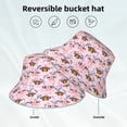 thumbnail image 5 of Daiia Pink Butterfly Daisy Pattern Bucket Hat - Trendy Cotton Sun Hat for Beach, Golf, Fishing - Fun Outdoor Vacation Boonie for Men and Women, 5 of 9