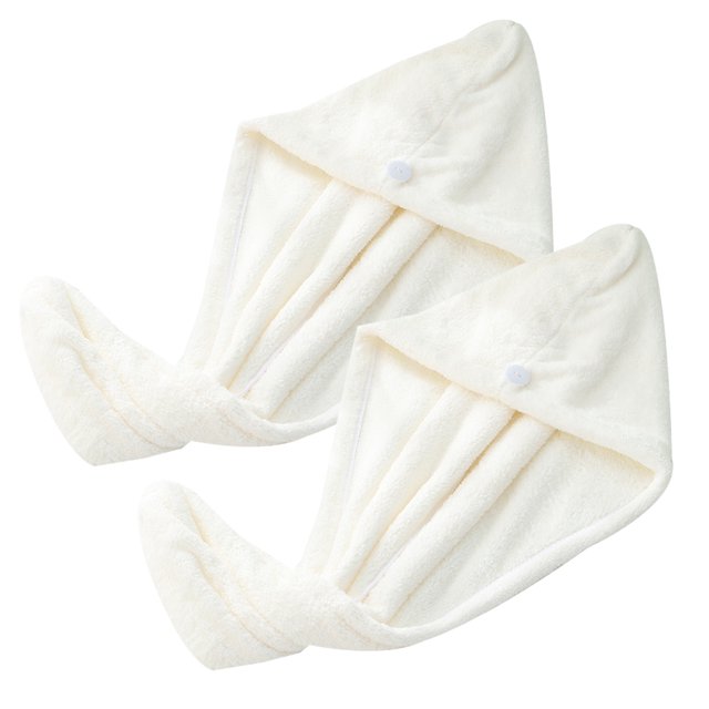 Set 2 piezas toalla para el cabello, toalla para el cabello de terciopelo coral, toalla para el cabello seco con botón, gorro para el cabello seco, gorro de baño