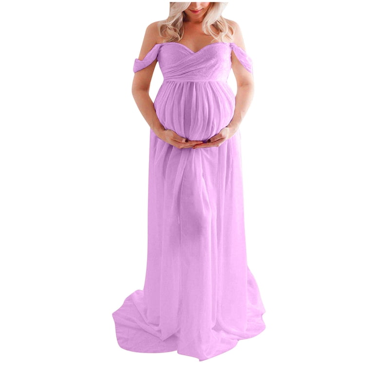 chinese dress ladies Women's Off Shoulder Maternity Dress for Photography Mermaid Slim Fitted  Chiffon Gown Flowy Maxi Photo Props Dress Purple at Amazon Women's Clothing  store