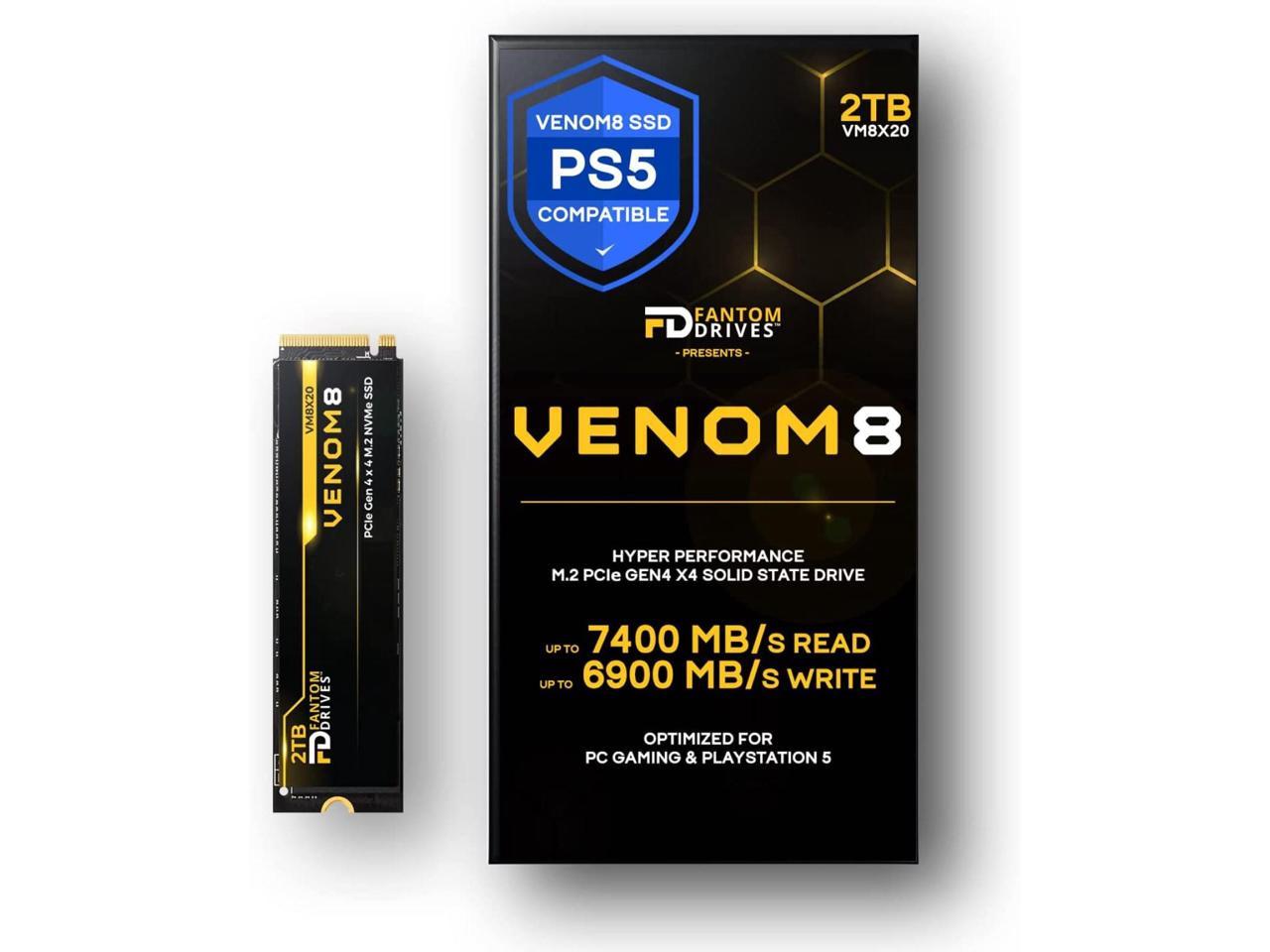 内蔵型SSD 35.Fantom Drives VENOM8 2TB NVMe SSD Fantom Drives VENOM8 2TB NVMe Gen 4 M.2 SSD - 7400MB/s, PS5 & PC