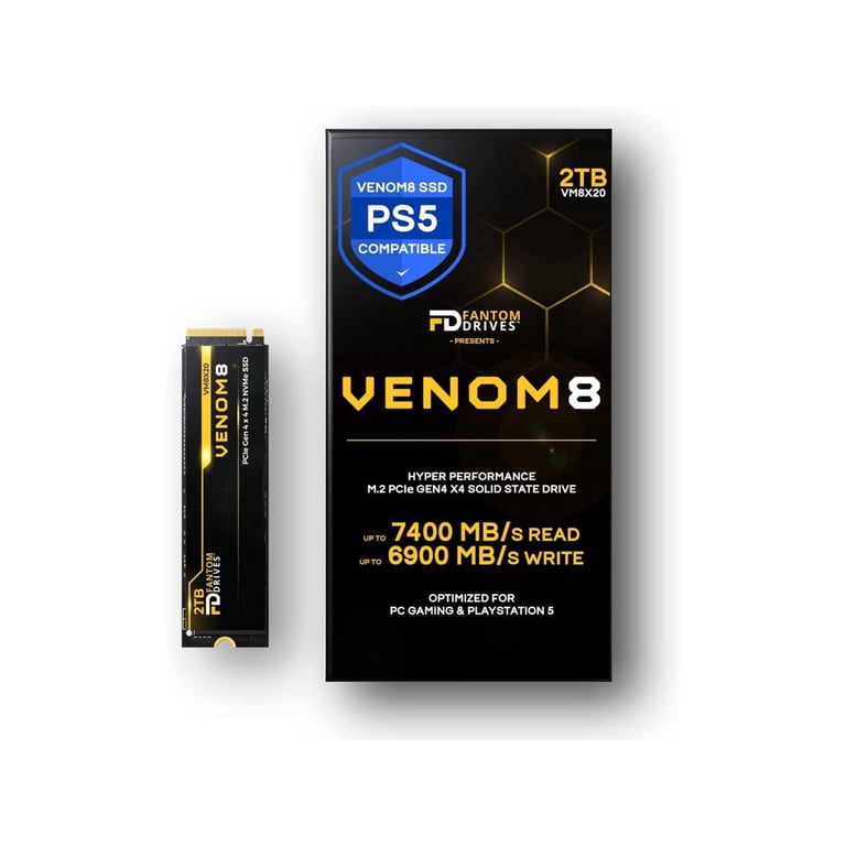 Fantom Drives VENOM8 2TB NVMe Gen 4 M.2 SSD - 7400MB/s, PS5 & PC Fantom Drives VENOM8 2TB NVMe Gen 4 M.2 SSD - 7400MB/s, PS5 & PC