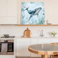thumbnail image 6 of Coastal Whale Wall Art Painting on Canvas, Nautical Ocean Shells Seaweed Coral Canvas Art Home Prints Wall Art Framed Modern Artwork for Living Room Bedroom Wall Decor 8x8in, 6 of 9