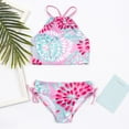 thumbnail image 2 of 2 Pcs Girl Swimwear Floral Tops Drawstring Bikini Bottoms Suit Girls Suit Girls Bikini New Split Girls Size 14 Swimsuit Cow Print Apparel Swimsuit for Girls Girls Bikini Size Girl Swimsuit Size 6, 2 of 7