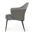 thumbnail image 5 of Modrest Cora 18" Modern Fabric & Leather Upholstered Dining Chair in Gray, 5 of 5