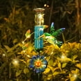 thumbnail image 4 of Solar Rain Gauge,Hummingbird Rain Gauge,With Metal Stake,Outdoor Decor with Blue Floral Accents for Garden,Patio,Yard Decoration, 4 of 8