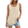 thumbnail image 1 of Timegard Womens Plus Size Tank Tops Scoop Neck Sleeveless Ruched Solid Color Casual Tunic Tops for Leggings, 1 of 6