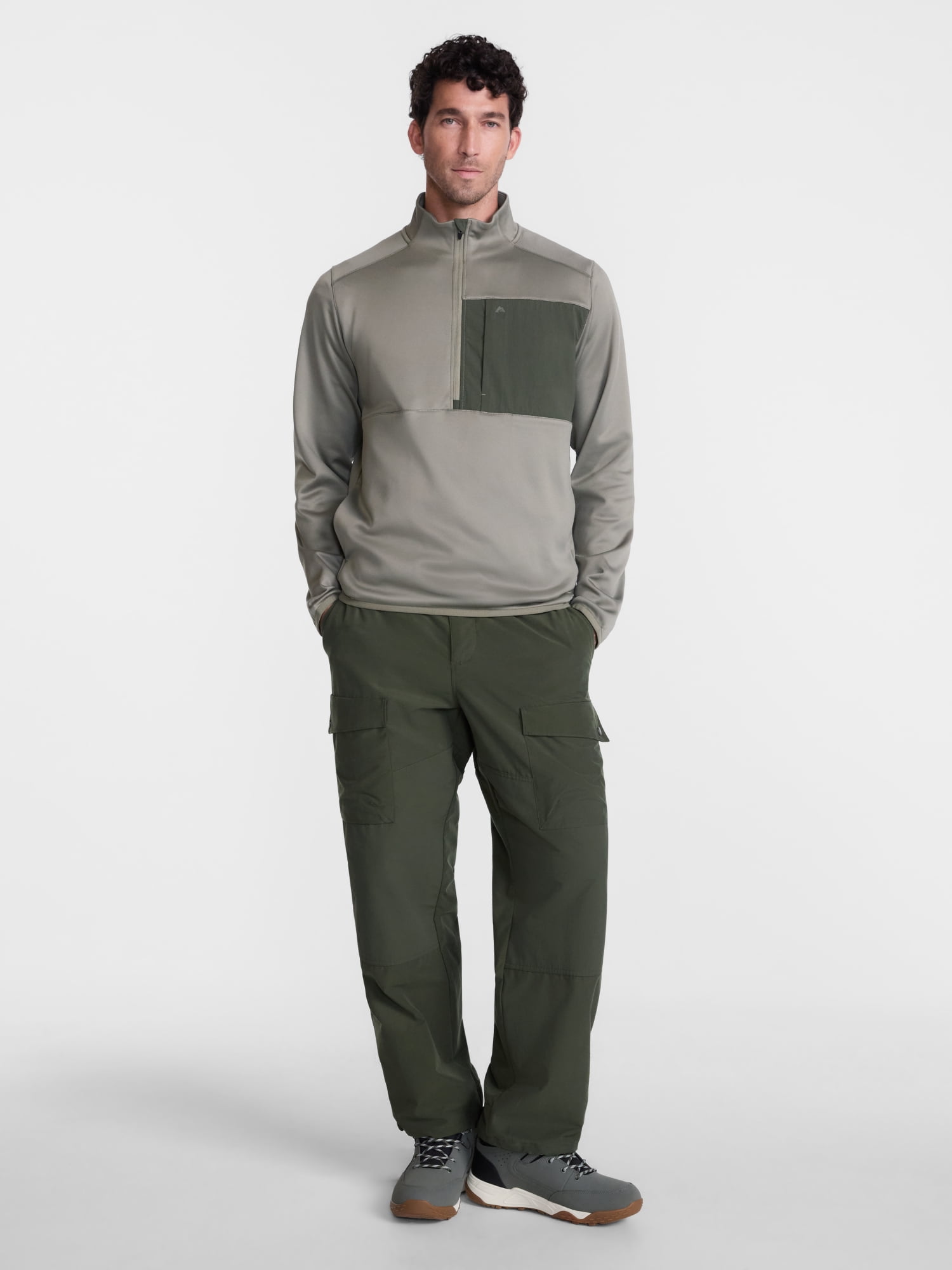 Ozark Trail Men's Half Zip Pullover with Long Sleeves, Sizes S-3XL