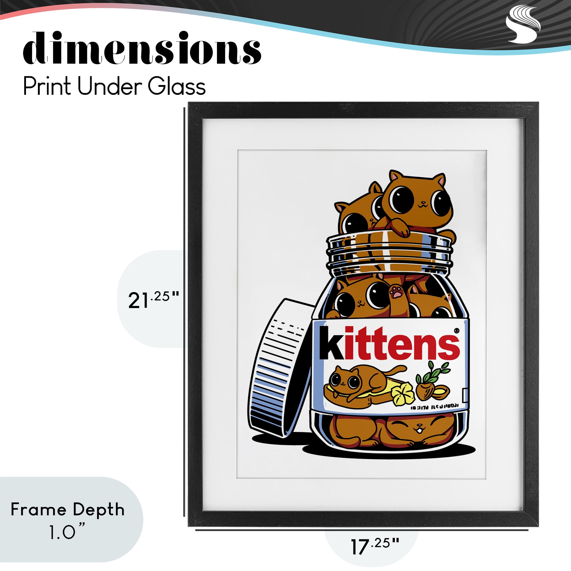 Stupell Industries Hazelnut Spread Cats Black Framed Print Under Glass, design by Tobe Fonseca