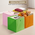 thumbnail image 4 of Juego de 12 Cajas Organizadoras de Tela Plegables | Diseño Sin Tapa, Asas Metálicas, 6 Colores Macarrón, 26x26x28 cm para Armarios, Estanterías y Habitaciones Infantiles, 4 of 8
