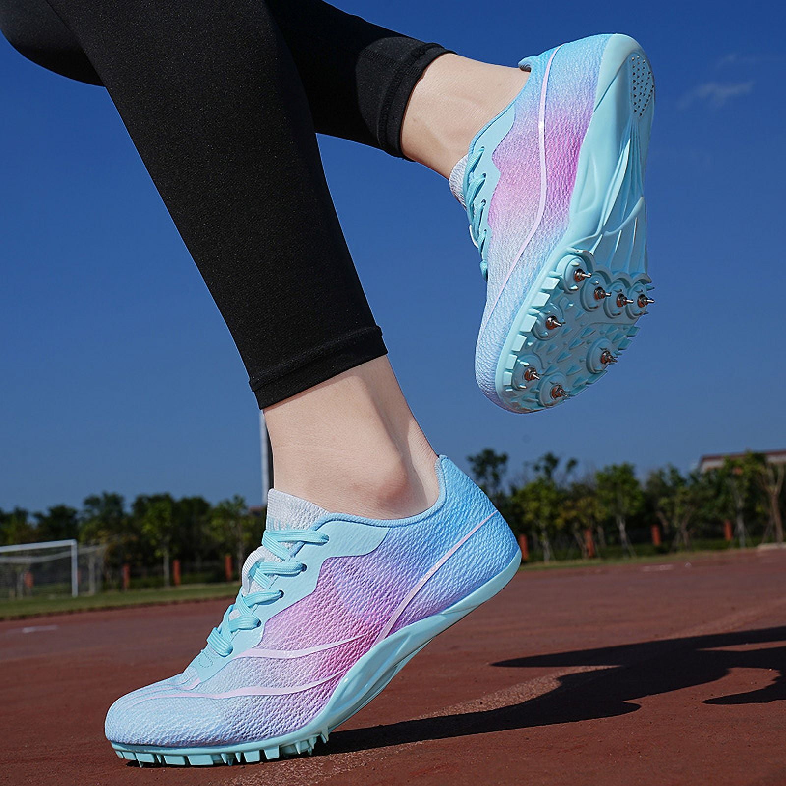 Men Women Kids Track and Field Shoes Professional 8 Spikes Running Racing Sneakers Breathable Lightweight Sprinting Shoes