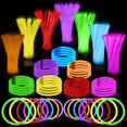 thumbnail image 1 of PartySticks Glow Sticks 800 pack - 8 Inch Glow in The Dark Light Up Sticks Party Favors, Glow Party Decorations, Neon Party Glow Necklaces and Glow Bracelets with Con, 1 of 6