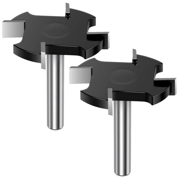 2 Pcs CNC Spoilboard Surfacing Router Bit 1/4 Inch Shank Extra Large 1-1/2 Inch Cutting Diameter Slab Flattening Router Bit (Carbide 4 Wings)