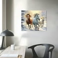 thumbnail image 3 of COMIO Horse Drawn Sleigh Canvas Print Snowy Winter Scene Light Up Wall Art with Cardinals, Horse Prints Canvas, christmas wall art, Animal wall art, Canvas Print, Print, 3 of 4
