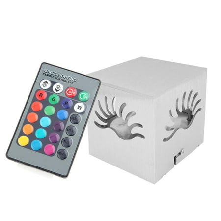 Palm Lamps AC85-265V 3W LED Square Wall Lamp Hollow-out Palm Design Tetragonum Hall Light with Remote Control Dimmable Brightness Adjustable Multi-color 16 Colors Changing Flash/ Strobe/ Fade/ Smooth 4 Lighting ()