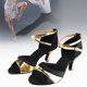 thumbnail image 3 of Zapatos Latinos, Satén Transpirabilidad 37-40 Negro+Oro 1 Par Zapatos De Baile, Entrenamiento Para Danza OTVIAP Latin shoes, 3 of 8