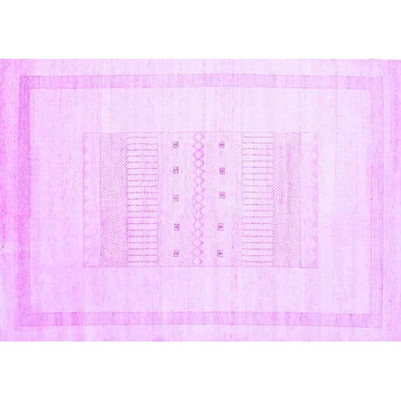 Ahgly Company Indoor Rectangle Solid Purple Modern Area Rugs, 4' x 6'