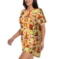 thumbnail image 2 of Kdxio Autumn Gnomes Print Pajamas Sets for Women Short-Sleeved Pjs with Lounge Shorts Two Piece Sleepwear S-4XL, 2 of 5