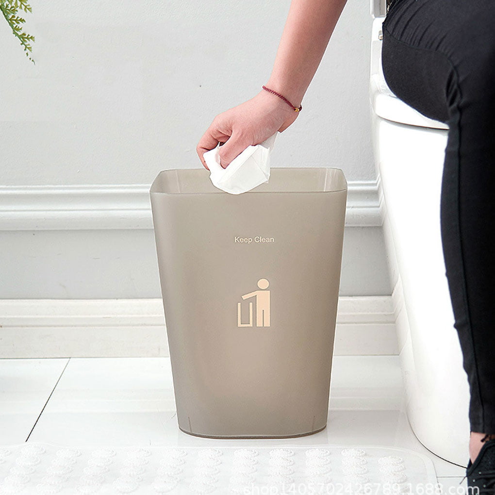 Zerama Home Kitchen Trash Can Bathroom Bedroom Plastic Trash Waste Paper Basket Bin Box Wastebasket