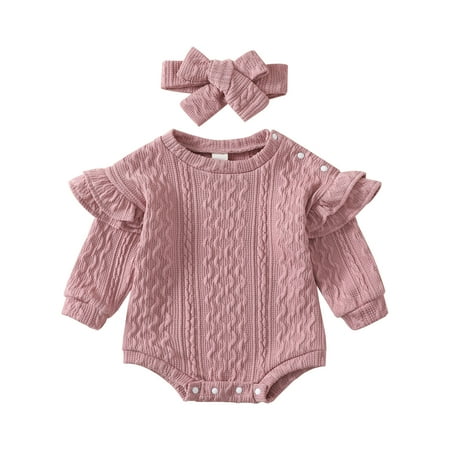 

KI-8jcuD Newborn Girl Pants Girls Long Sleeve Ruffles Pullover Romper Sweatshirt Bodysuits Headbands Set Clothes Girl Attire For Girls Dance Leotard One Shirt Long Sleeve Long Sleeve Baby Boy Outfit