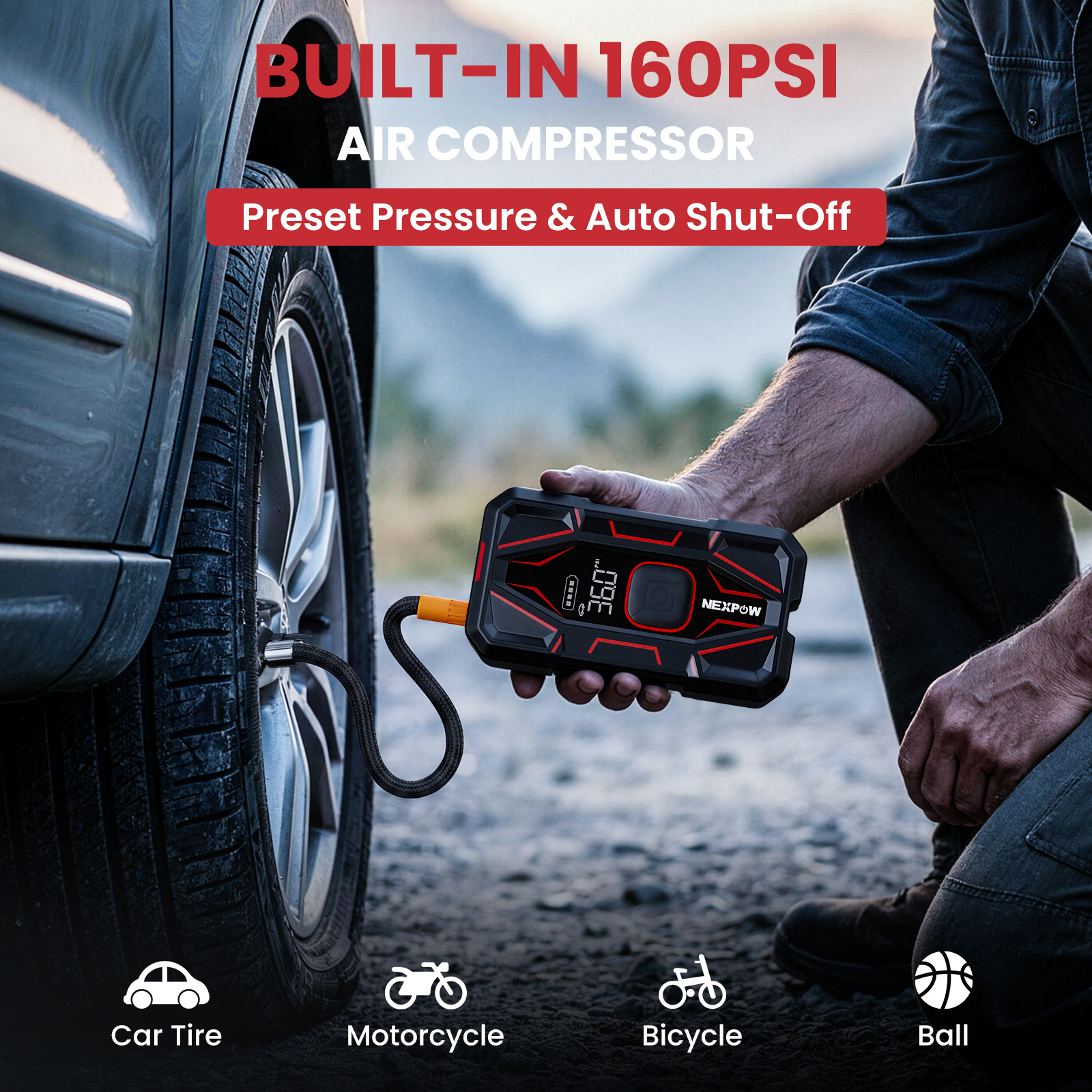 Nexpow 6000A Jump Starter with 160 PSI Air Compressor photo 4