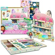 DreamWorks Gabby's Dollhouse Wooden Playset Toys for Girls - Bundle with Gabby’s Dollhouse Wooden Activity Playset, Stickers, and More | Gabby’s Dollhouse Wood Activity Set