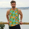 thumbnail image 6 of Zufioo Pineapple Print Men's Vest, Sleeveless Quick-drying Muscle T-shirt, Suitable for Sports Fitness, Home Leisure Wear-XX-Large, 6 of 7