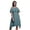 Blue, variant on Bimba Geometric Print Women’s Chic Style Cold Shoulder Shift Dress Summer Tunic -Large