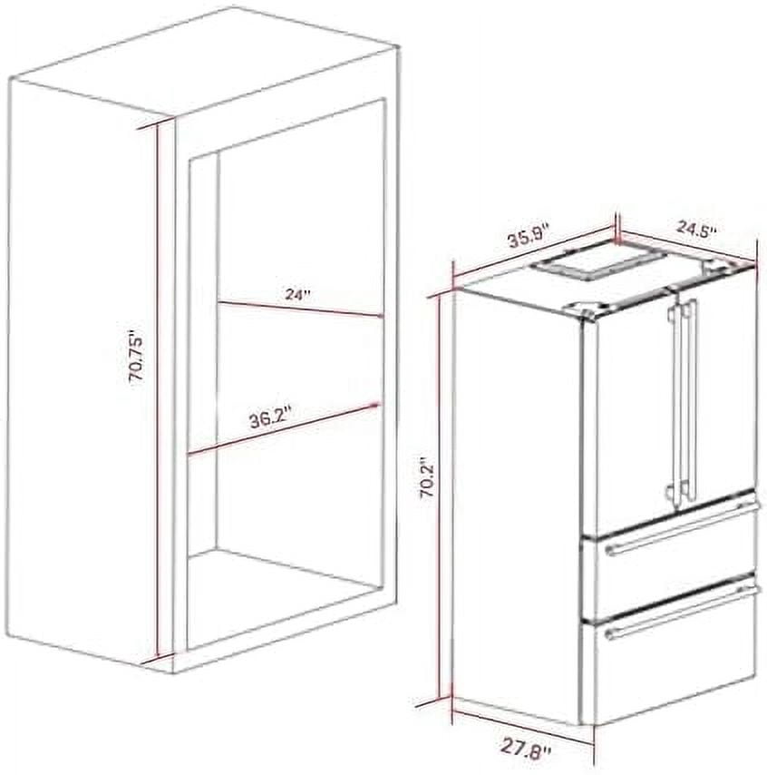 Forno Salerno 36-Inch Side-by-Side Stainless Steel Refrigerator, 20 cu.ft, ENERGY STAR Certified
