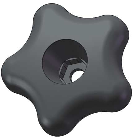Snap Lock Star Knob Thru 1//4 2 1//4 In
