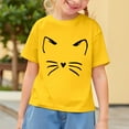 thumbnail image 2 of TOOYOU Girls Top Summer T-Shirt Toddler Short Sleeve Cat Prints Tee Size 2-3 Years Yellow, 2 of 9