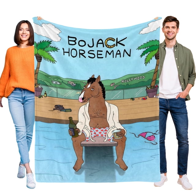 BoJack Horseman anti-pilling, suave, ligera, esponjosa y acogedora de lujo para hogar y cocina – Perfecta para niños y adultos,50X70cm