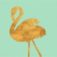 thumbnail image 3 of Baliko, Linda 20x20 Black Modern Framed Museum Art Print Titled - Teal Gold Flamingo, 3 of 5