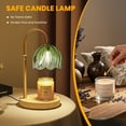 thumbnail image 3 of BEEPRINCESS Candle Warmer Lamp with Timer and Dimmable Light, Adjustable Height Jar Candle Warmer, Green Glass Shade, 2 Bulbs, 3 of 7