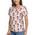 thumbnail image 2 of Xecao Dachshund Dog Heart for Women's V-Neck T-Shirts-Elegant Half-Sleeve Tops Perfect for Summer-Small, 2 of 5