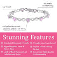 thumbnail image 3 of Cate & Chloe Amanda 18k White Gold Plated Pink Heart Bracelet with Simulated Diamonds for Women, 3 of 9