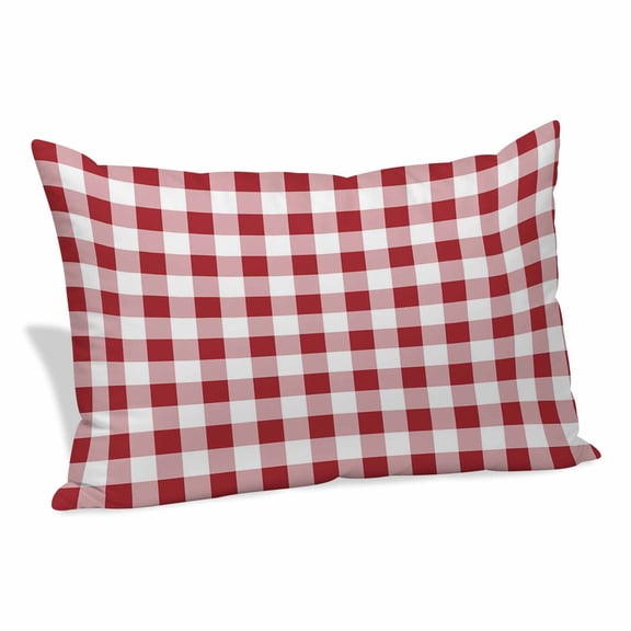 Farmhouse Red Plaid Pillow Covers Queen, Rustic Red White Checkered Soft Brushed Microfiber Breathable Throw Pillow Covers, Pillowcase with Zipper for Couch Sofa Bedroom Living Room 20"x30"