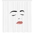 thumbnail image 3 of Ambesonne Eyelash Shower Curtain, Sleeping Woman Face, 69"Wx70"L, Black White Blush, 3 of 3