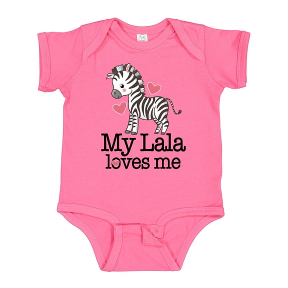 Inktastic My Lala Loves Me Granddaughter Zebra Girls Baby Bodysuit
