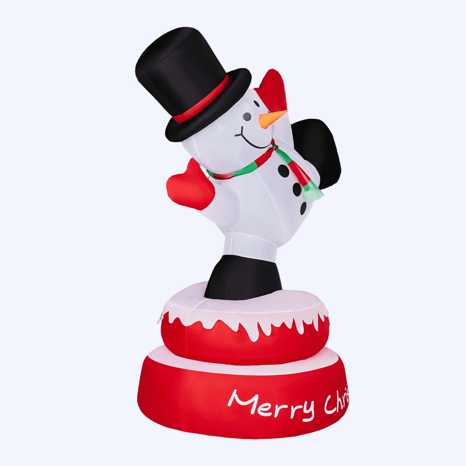 4.8FT Lighted Christmas Inflatable Decoration, Large Rotating Snowman with Motor, Funny Blow Up Yard Decorations with Built-in LED Lights for Holiday Party Front Yard Lawn Garden Decor
