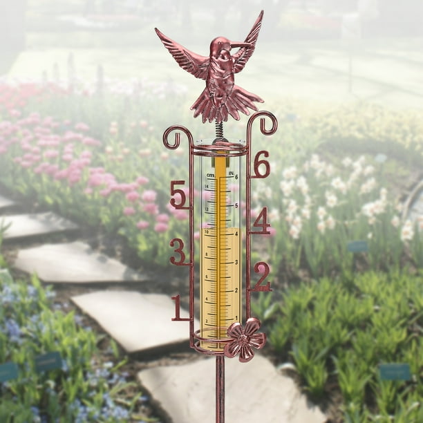 VANCORE Large Rain Gauge Outdoor 7" Capacity Glass Tube