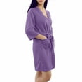 thumbnail image 3 of Women's Cotton Lightweight Soft Warm Kimono Short Robe M Purple, 3 of 5
