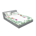 thumbnail image 2 of Ambesonne Flower Fitted Sheet & Pillow Sham Set, Floral Leaves Buds Ivy, Queen, Multicolor, 2 of 2