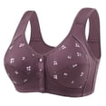 thumbnail image 1 of Tunhigl Women's Printed Front Button No Steel Ring Bra Large Size Large Cup Bra, 1 of 6